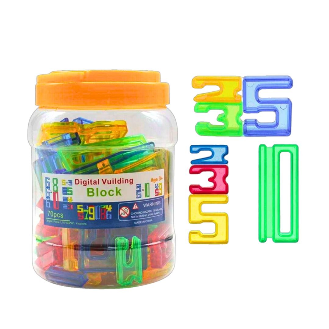 Transparent Numbers Building Blocks and Balance Game - STEM Education Toy - 70 Pcs - Fun Learning Store