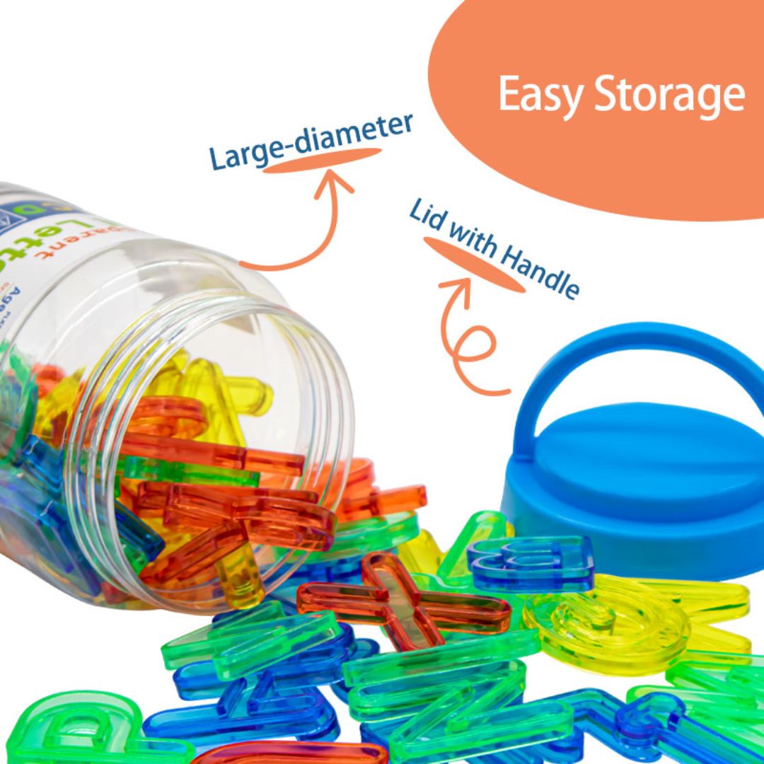 Transparent Plastic Blocks English Numbers and Letters - 36 Pcs - Fun Learning Store