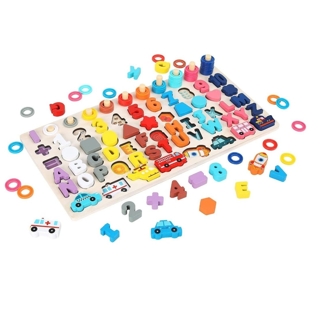TRANSPORTATION COUNTING SHAPE STACKER 5 IN 1 - Fun Learning Store