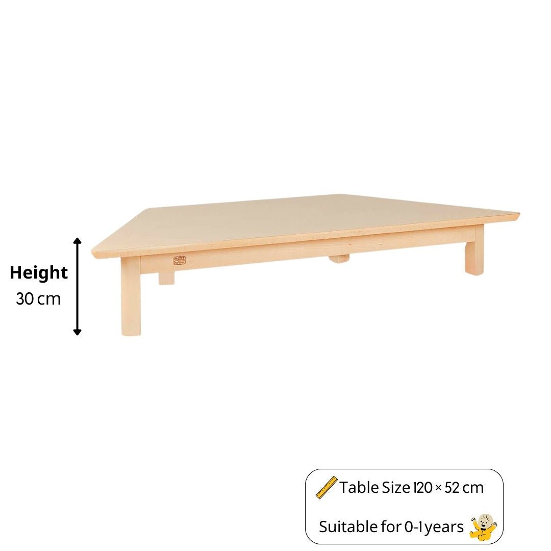 Trapezoidal Kids Table with Wooden Finish 120 × 52 cm – Durable for Classrooms - Fun Learning Store