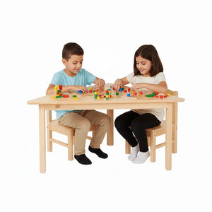 Trapezoidal Kids Table with Wooden Finish 120 × 52 cm – Durable for Classrooms - Fun Learning Store