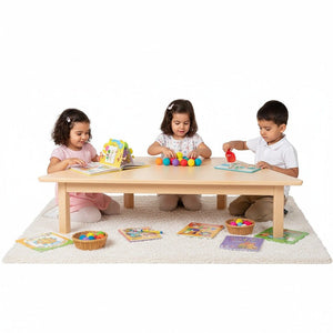 Trapezoidal Kids Table with Wooden Finish 120 × 52 cm – Durable for Classrooms - Fun Learning Store