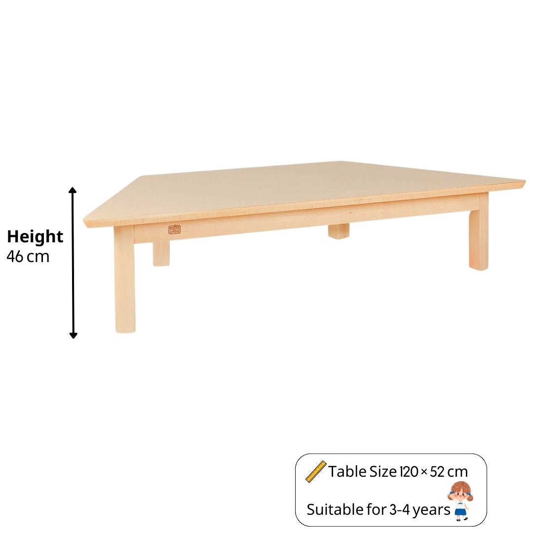 Trapezoidal Kids Table with Wooden Finish 120 × 52 cm – Durable for Classrooms - Fun Learning Store