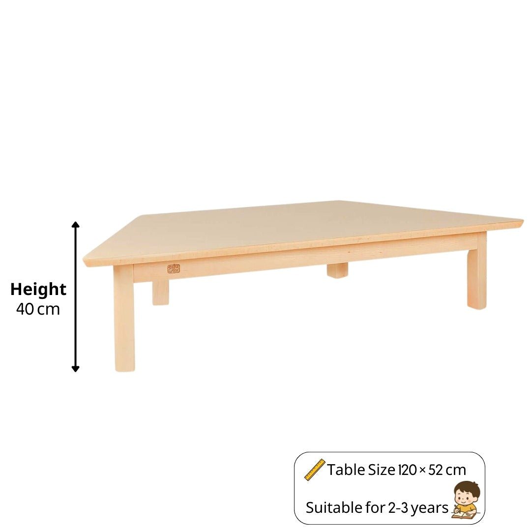 Trapezoidal Kids Table with Wooden Finish 120 × 52 cm – Durable for Classrooms - Fun Learning Store