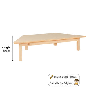 Trapezoidal Kids Table with Wooden Finish 120 × 52 cm – Durable for Classrooms - Fun Learning Store