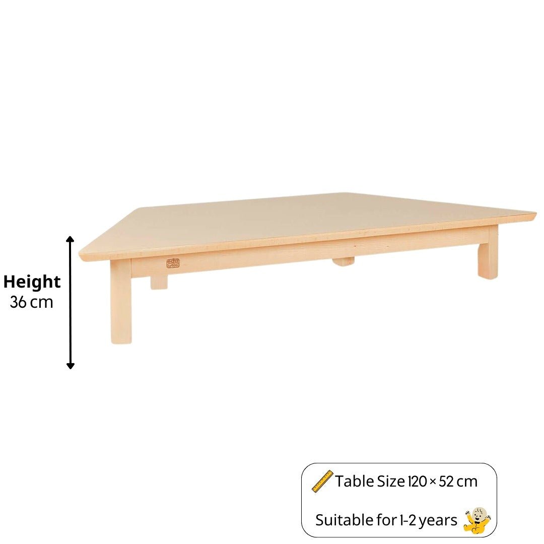 Trapezoidal Kids Table with Wooden Finish 120 × 52 cm – Durable for Classrooms - Fun Learning Store