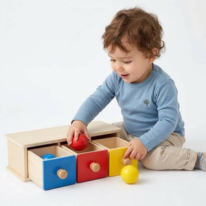 Triple Ball Drawer Toy – Boost Matching Skills and Motor Coordination for Kids - Fun Learning Store