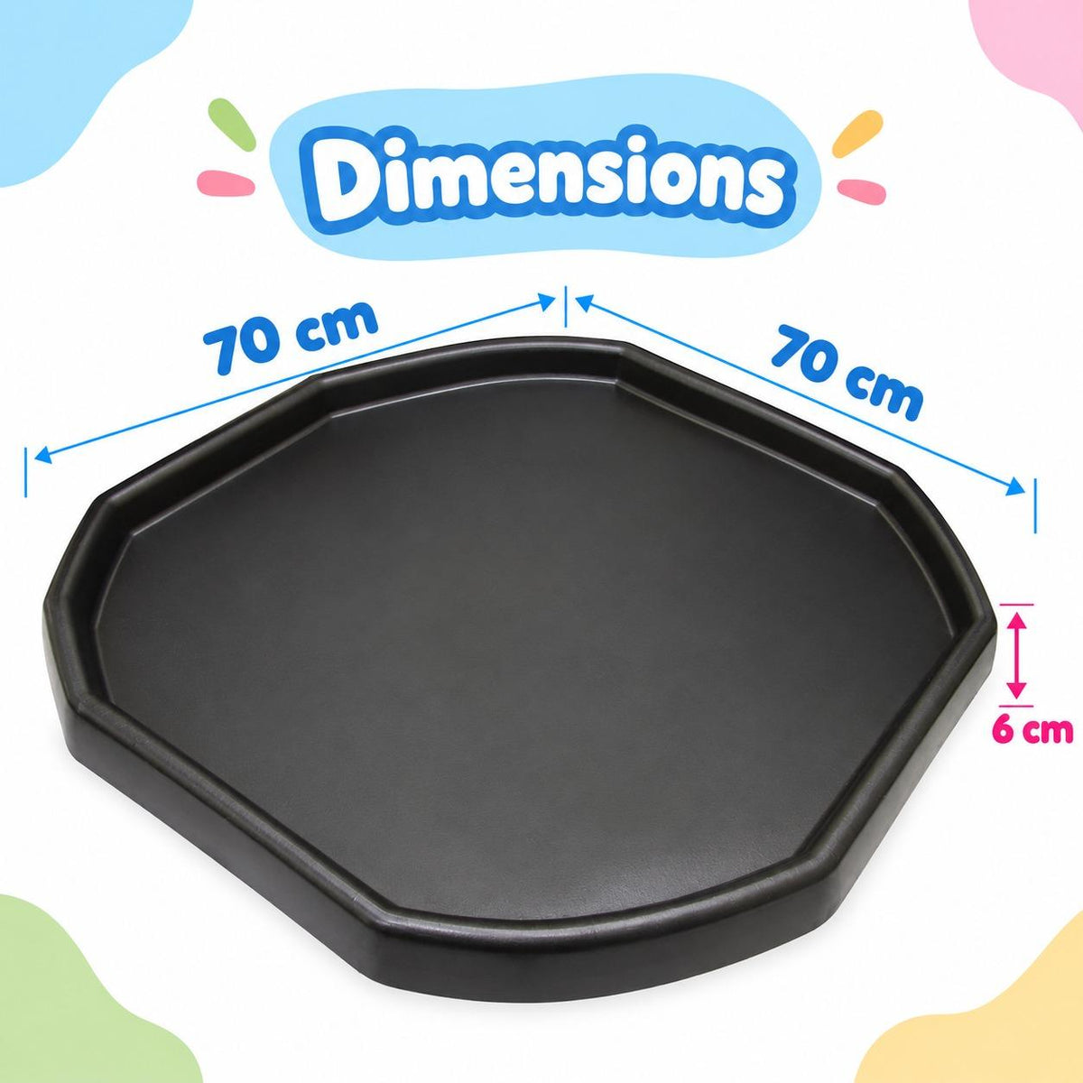 Tuff Tray – Black | Indoor & Outdoor Sensory Play Tray for Kids - Fun Learning Store