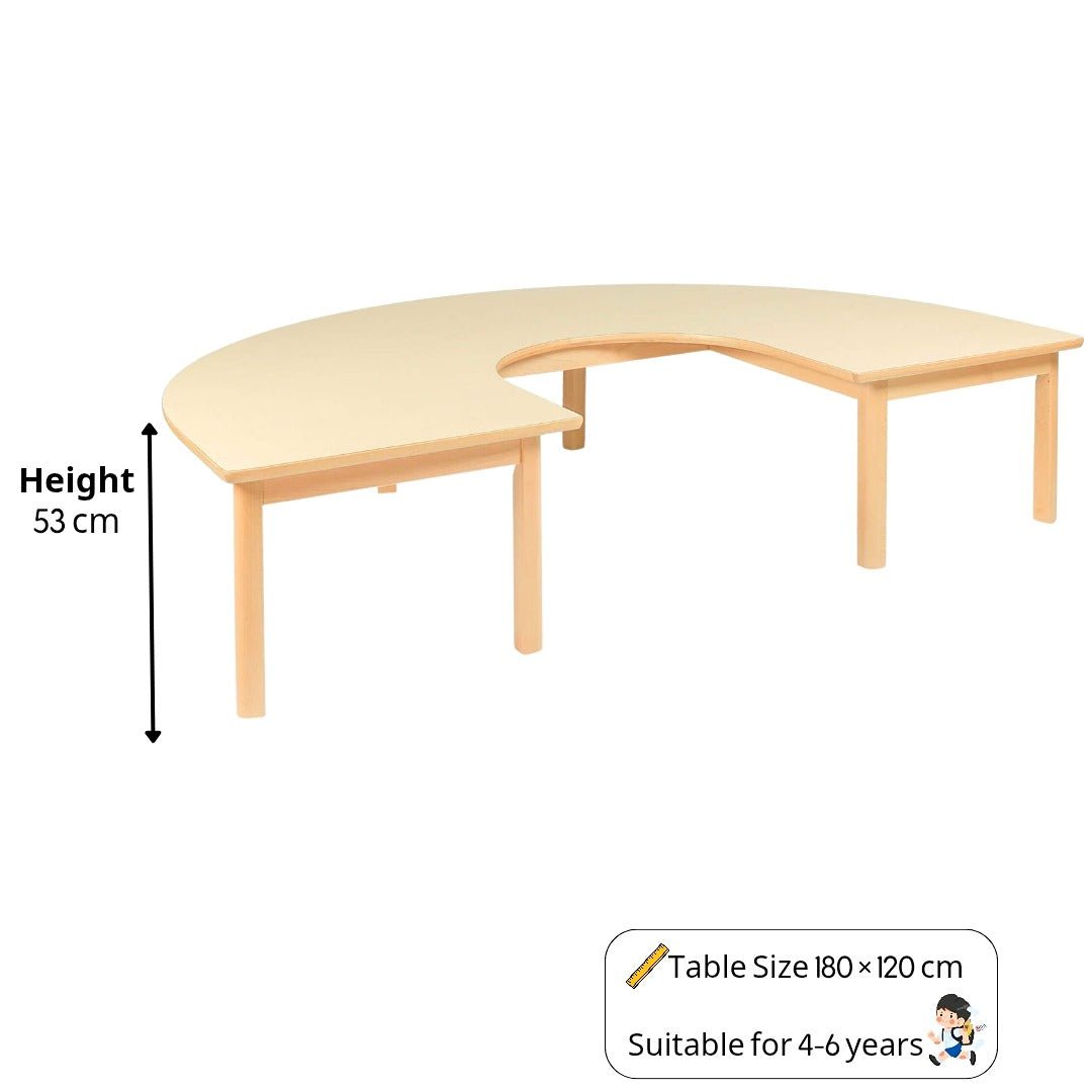 U - Shape Kids Table 180 × 120 cm – Durable, Safe, and Interactive Learning Design - Fun Learning Store