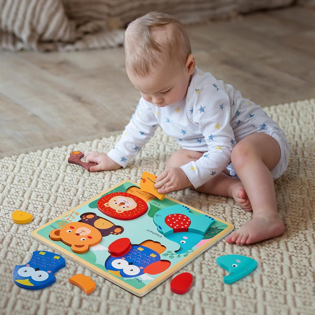 Vehicle & Forest Animal Puzzle Set for Toddlers - Fun Learning Store