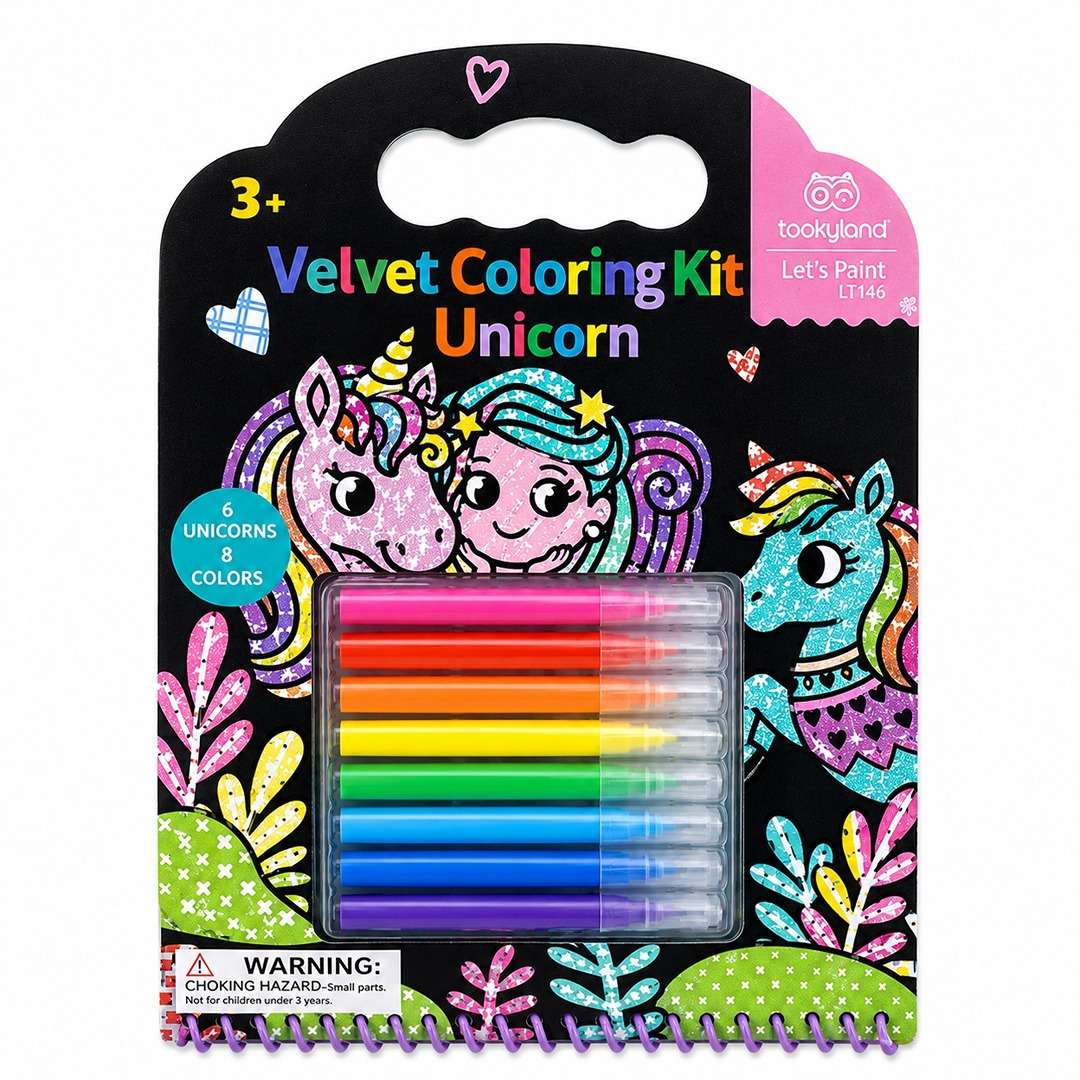 Velvet Coloring Kit - Unicorn | Magical Creative Art Set for Kids 3+ - Fun Learning Store