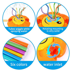 Water Spray Sunflower Rocket Toy – 360° Spinning Sprinkler for Kids Outdoor Summer Fun - Fun Learning Store