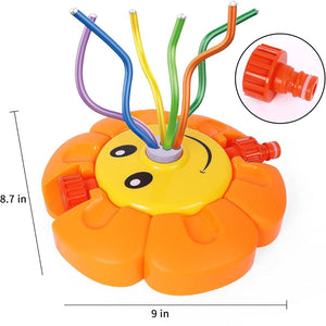 Water Spray Sunflower Rocket Toy – 360° Spinning Sprinkler for Kids Outdoor Summer Fun - Fun Learning Store