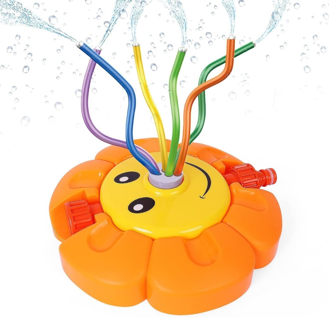 Water Spray Sunflower Rocket Toy – 360° Spinning Sprinkler for Kids Outdoor Summer Fun - Fun Learning Store