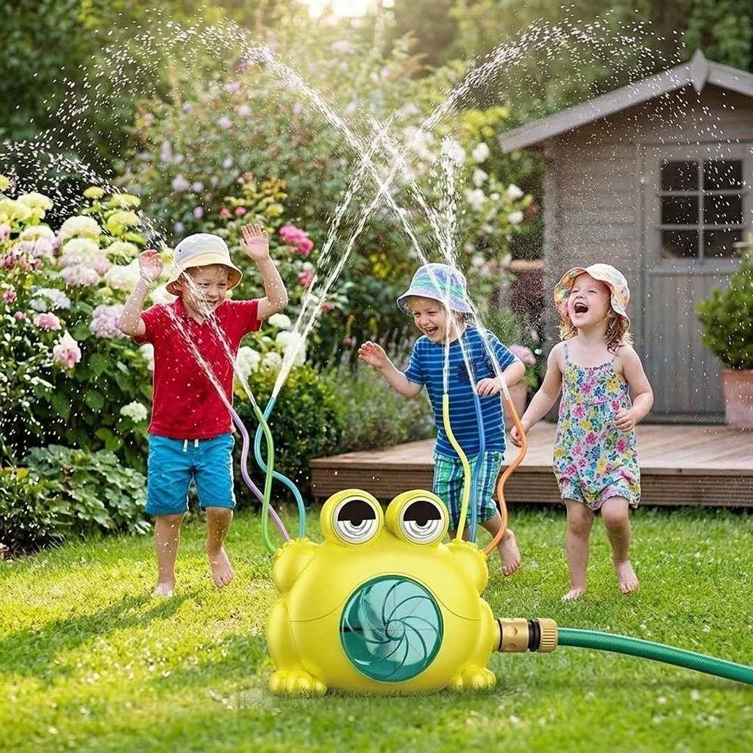 Water Sprinkler for Kids – Frog Spray Sprinkler with Wiggle Tubes & Spinning Fun! 🐸💦 - Fun Learning Store