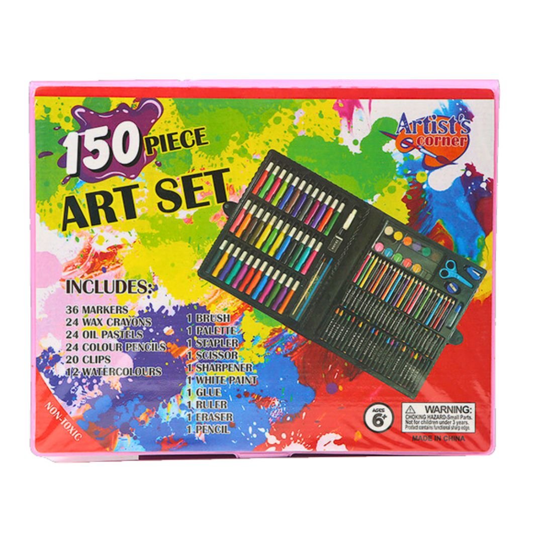 Watercolor Drawing and Painting Tools Kit for Kids - Creative Art Supplies Box of 150 Coloring Pcs - Fun Learning Store