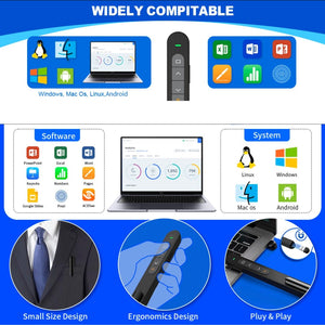 Wireless Presenter with Red Laser – 2.4G RF PPT Remote Control for Teachers & Professionals - Fun Learning Store