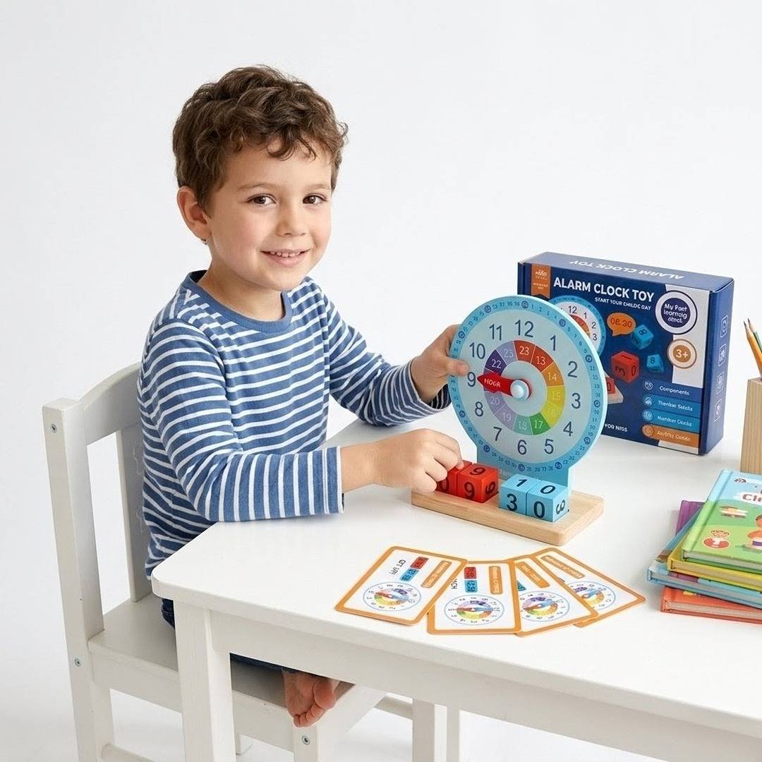 Wooden Alarm Clock – Educational Toy for Kids - Fun Learning Store