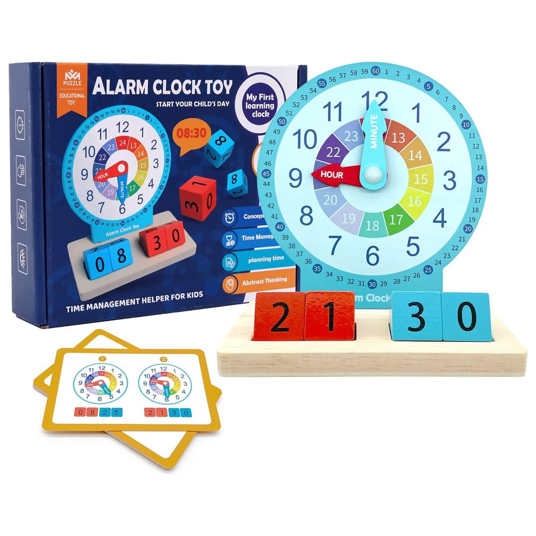 Wooden Alarm Clock – Educational Toy for Kids - Fun Learning Store