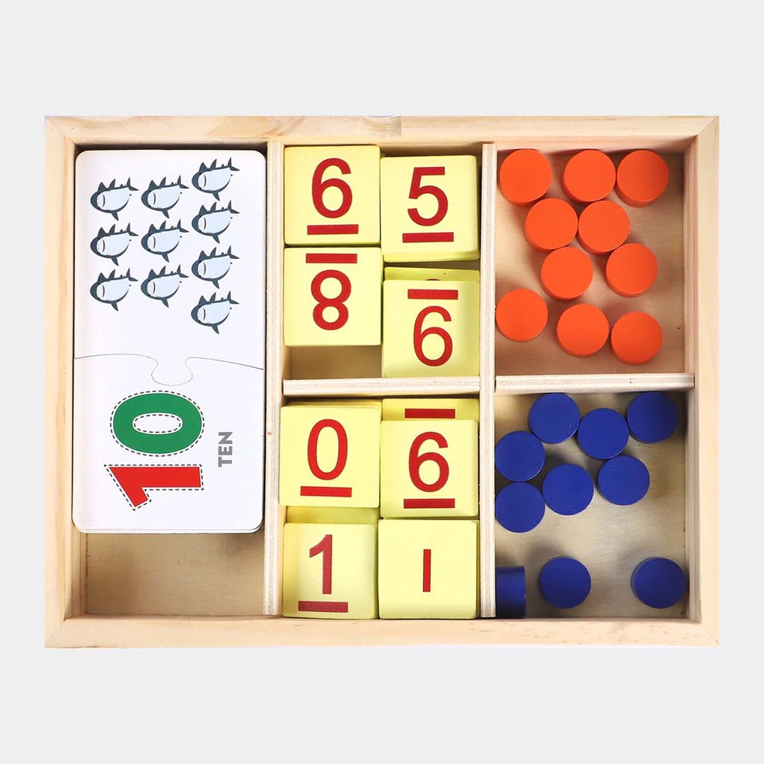 Wooden Arithmetic Paired Learning Box for Kids – Fun Educational Brain Teaser - Fun Learning Store