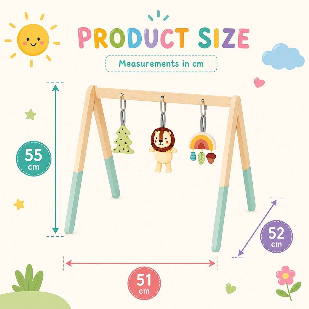 Wooden Baby Gym Activity Frame – Sensory Play & Early Development - Fun Learning Store