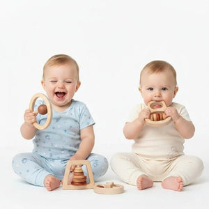 Wooden Baby Rattle - 8pcs – Sensory Toy for Infants and Toddlers - Fun Learning Store
