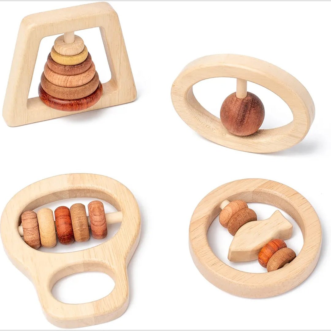 Wooden Baby Rattle – Sensory Toy for Infants and Toddlers - Fun Learning Store
