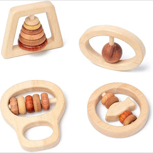 Wooden Baby Rattle – Sensory Toy for Infants and Toddlers - Fun Learning Store