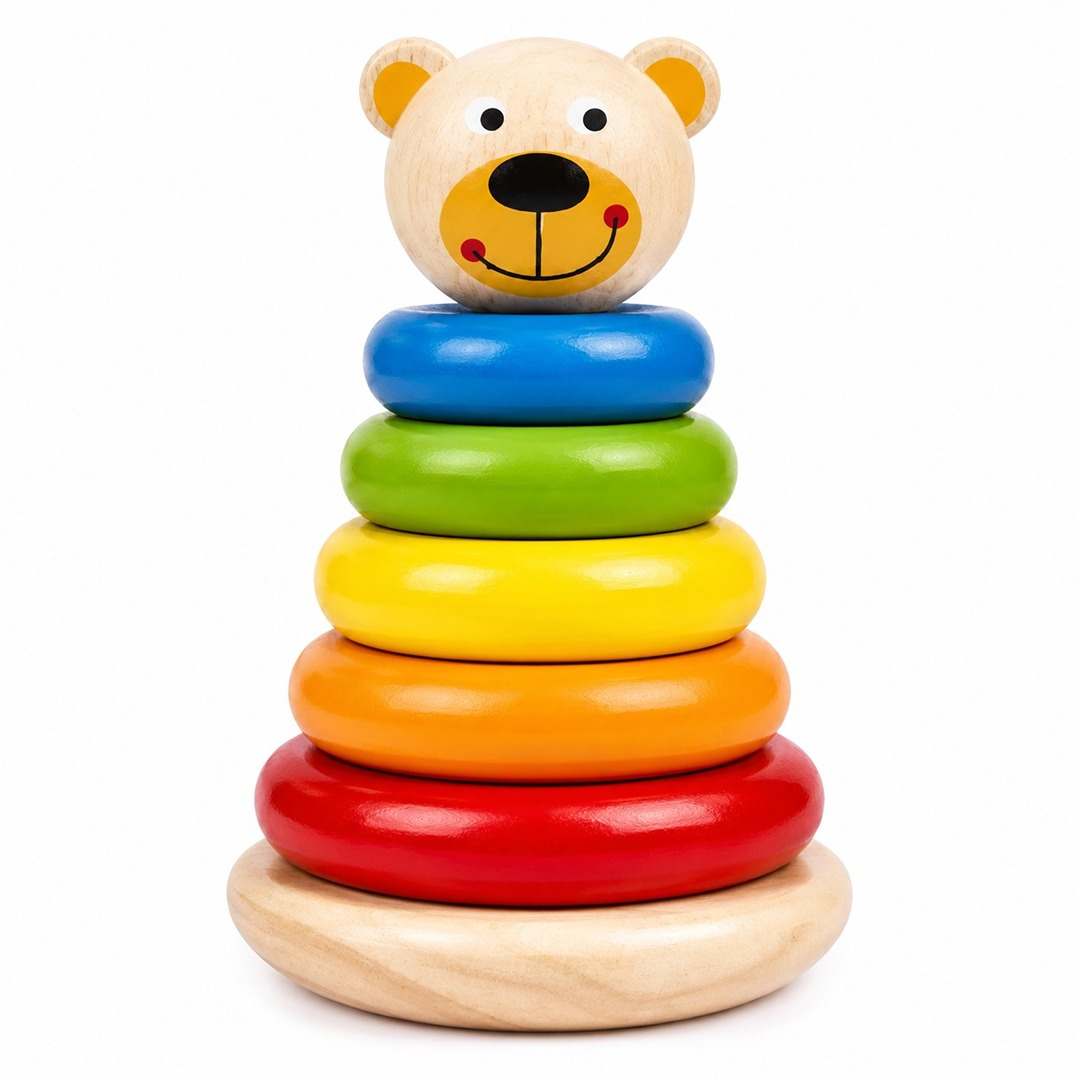 Wooden Bear Stacker | Montessori Stacking Toy for Toddlers - Fun Learning Store