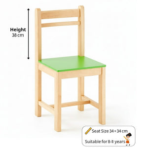 Wooden Children’s Chair Classic Plus Design – Vibrant Green for Lively Learning Spaces - Fun Learning Store