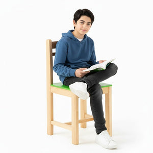 Wooden Children’s Chair Classic Plus Design – Vibrant Green for Lively Learning Spaces - Fun Learning Store