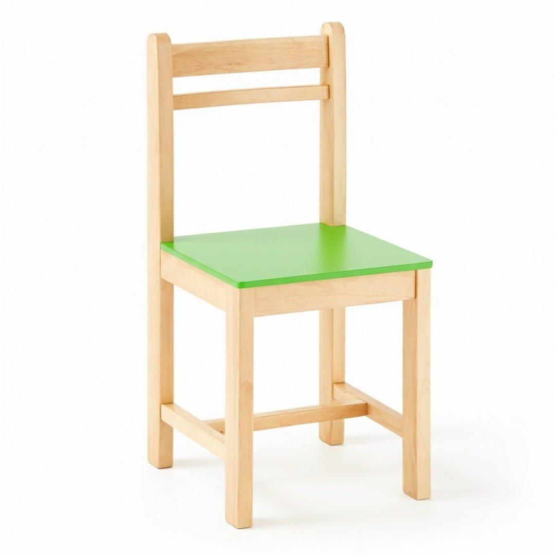 Wooden Children’s Chair Classic Plus Design – Vibrant Green for Lively Learning Spaces - Fun Learning Store