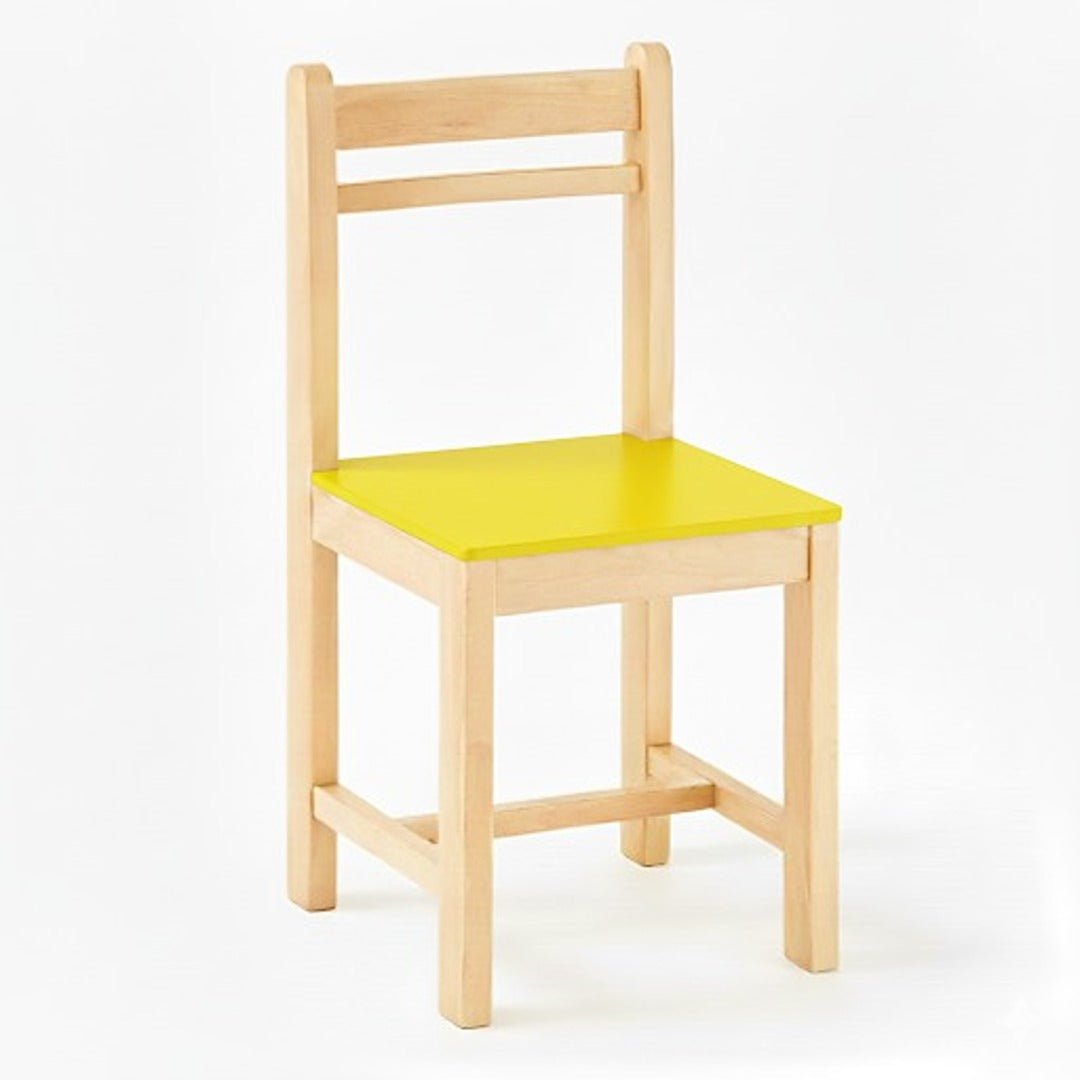 Wooden Children’s Chair Classic Plus Design – Vibrant Yellow - Fun Learning Store