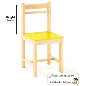 Wooden Children’s Chair Classic Plus Design – Vibrant Yellow - Fun Learning Store