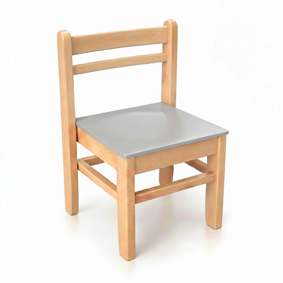 Wooden Children’s Chair Classic S Design – Grey Finish - Fun Learning Store