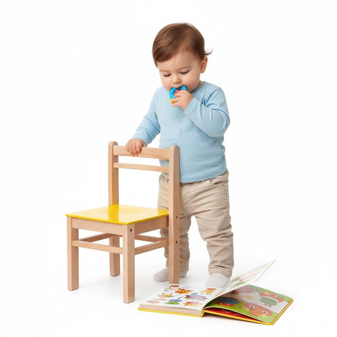 Wooden Children’s Chair Classic S Design – Yellow - Fun Learning Store