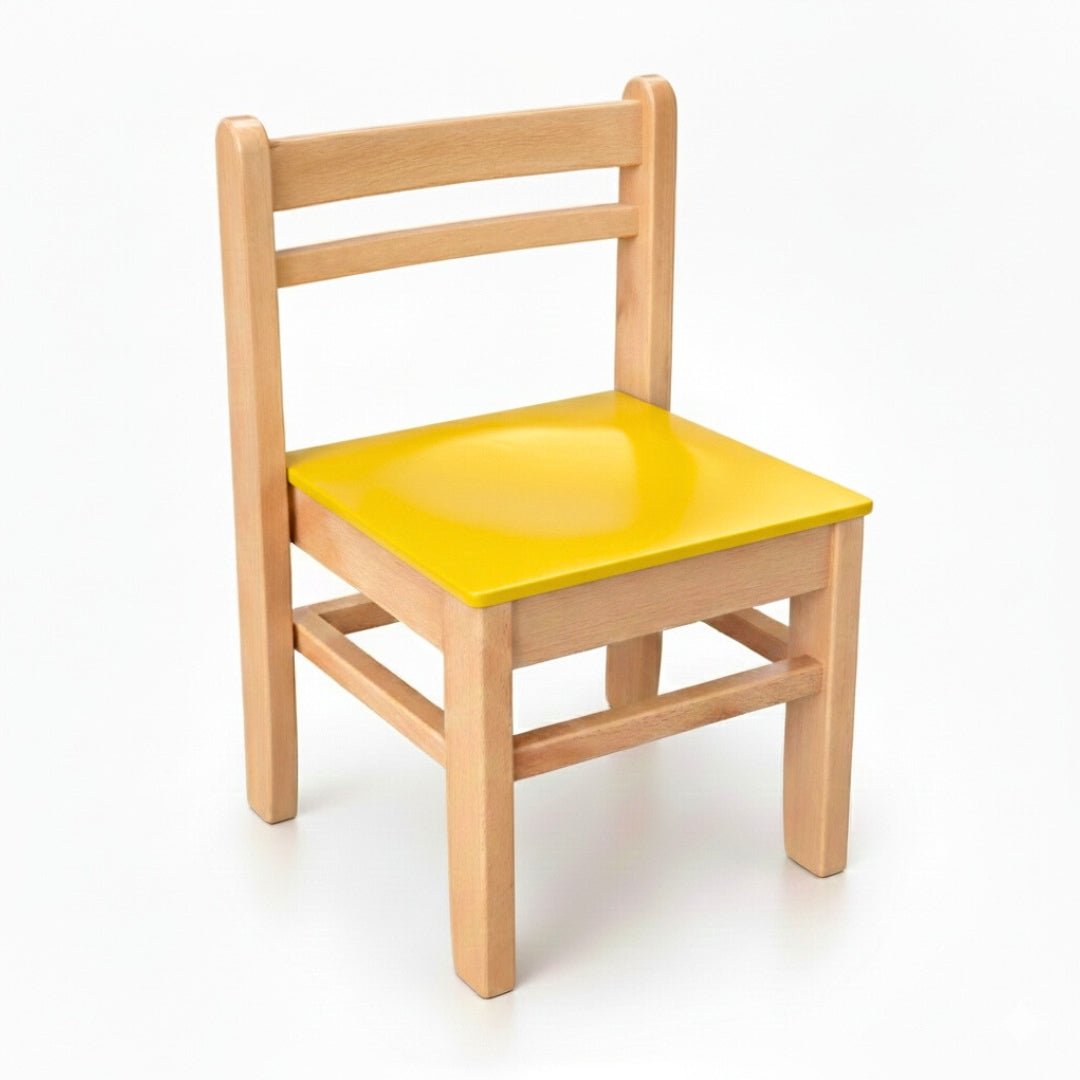 Wooden Children’s Chair Classic S Design – Yellow - Fun Learning Store