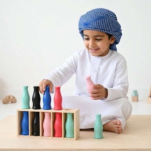 Wooden Color Matching Game: Educational Color Bottles - Fun Learning Store