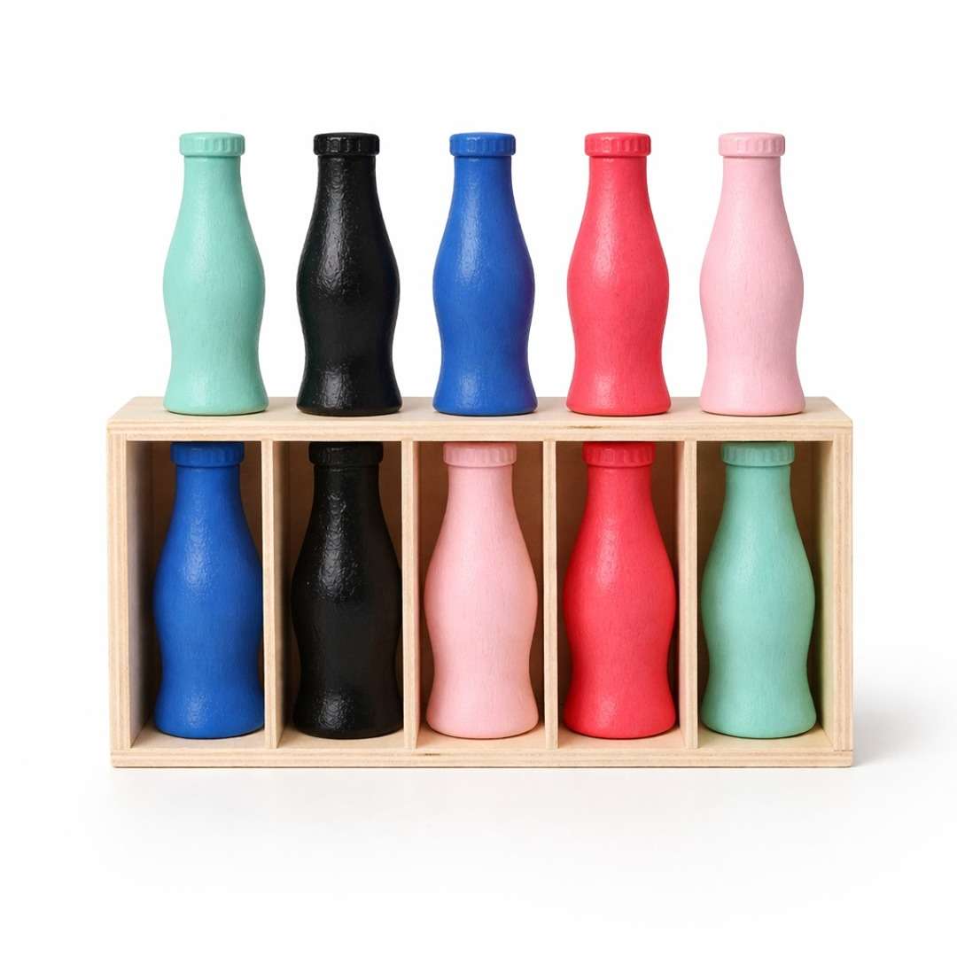 Wooden Color Matching Game: Educational Color Bottles - Fun Learning Store
