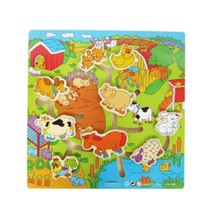 Wooden Farm Maze Puzzle – Interactive 3D Animal Learning Game - Fun Learning Store