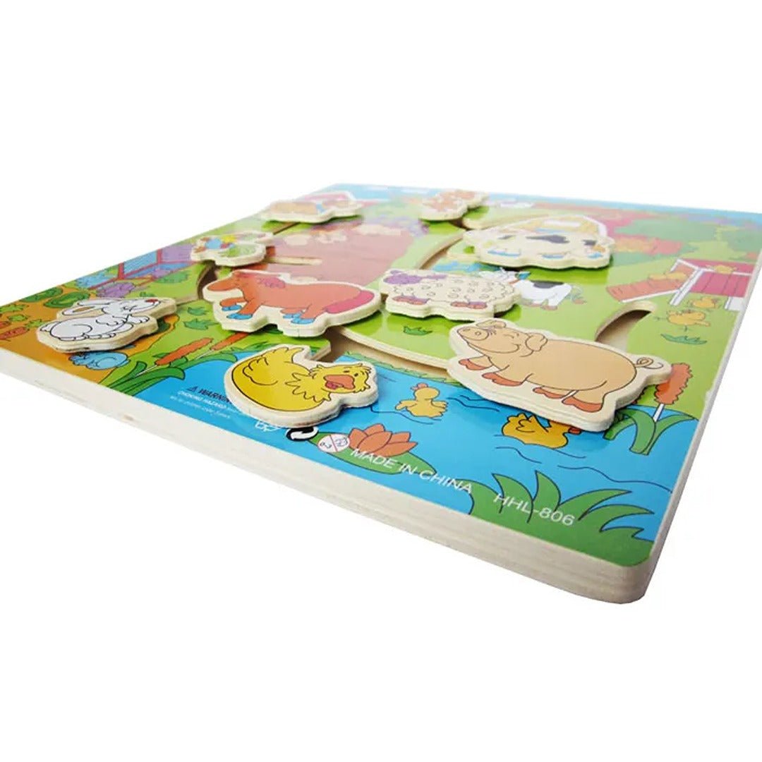 Wooden Farm Maze Puzzle – Interactive 3D Animal Learning Game - Fun Learning Store