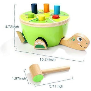 Wooden Hammering Toy for Toddlers - Montessori Toy for Kids | Turtle Design - Fun Learning Store