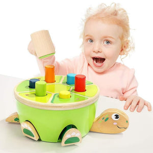 Wooden Hammering Toy for Toddlers - Montessori Toy for Kids | Turtle Design - Fun Learning Store