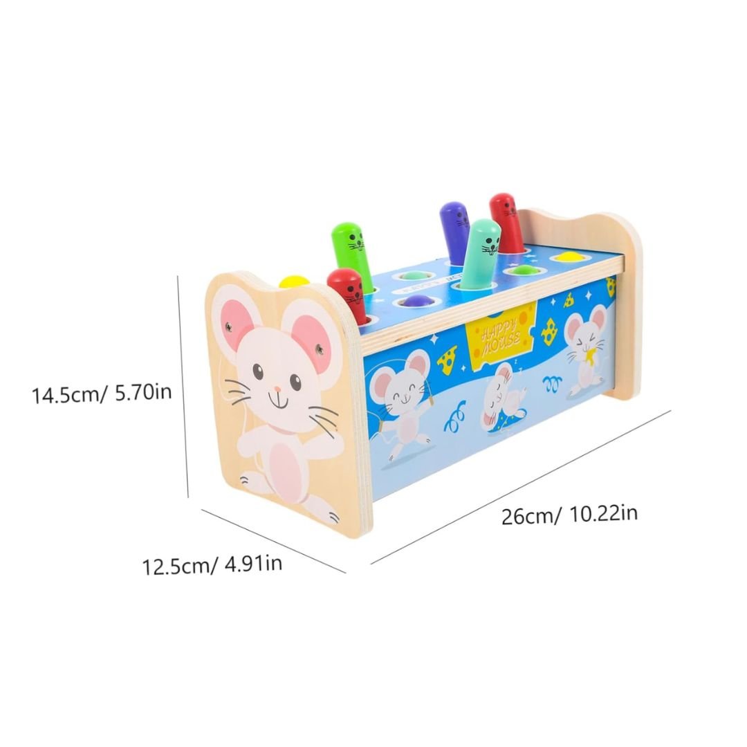 Wooden Hammering Toy | Mouse Hammer Toy +36 months - Fun Learning Store