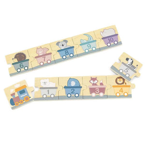 Wooden Number & Animal Train Puzzle - All-Aboard the Learning Express - Fun Learning Store