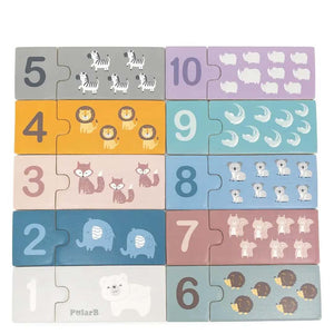 Wooden Number & Animal Train Puzzle - All-Aboard the Learning Express - Fun Learning Store