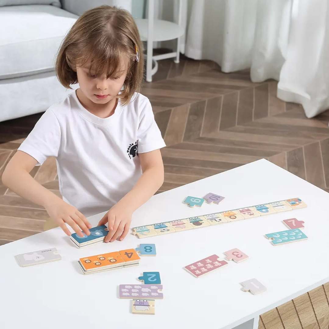 Wooden Number & Animal Train Puzzle - All-Aboard the Learning Express - Fun Learning Store