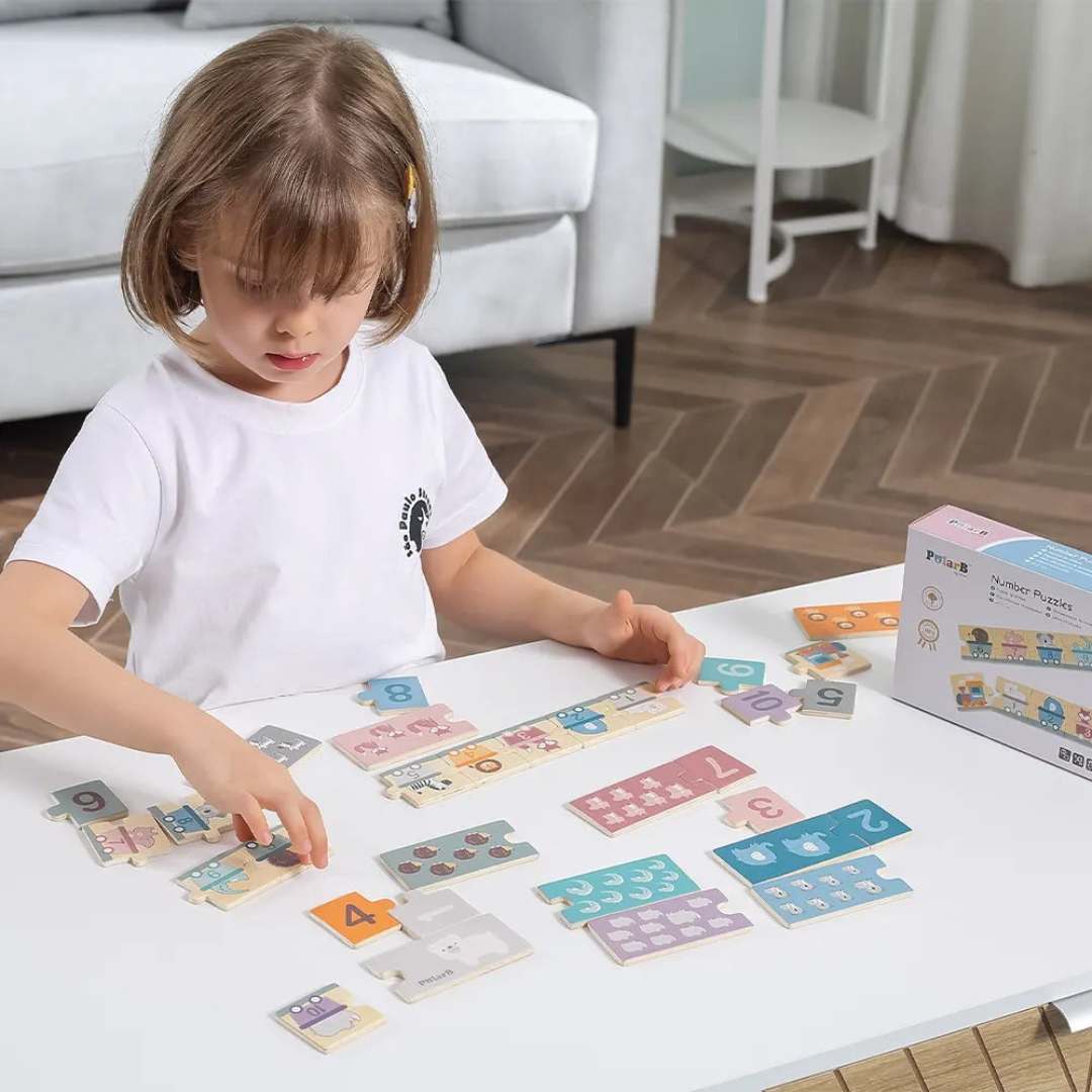 Wooden Number & Animal Train Puzzle - All-Aboard the Learning Express - Fun Learning Store