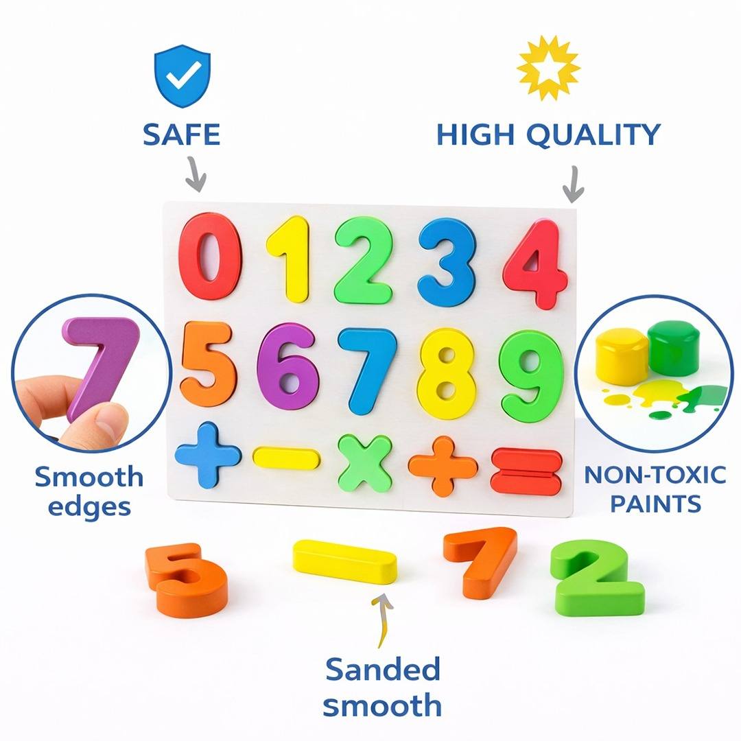 Wooden Number Matching Board – Fun Learning Puzzle for Kids - Fun Learning Store