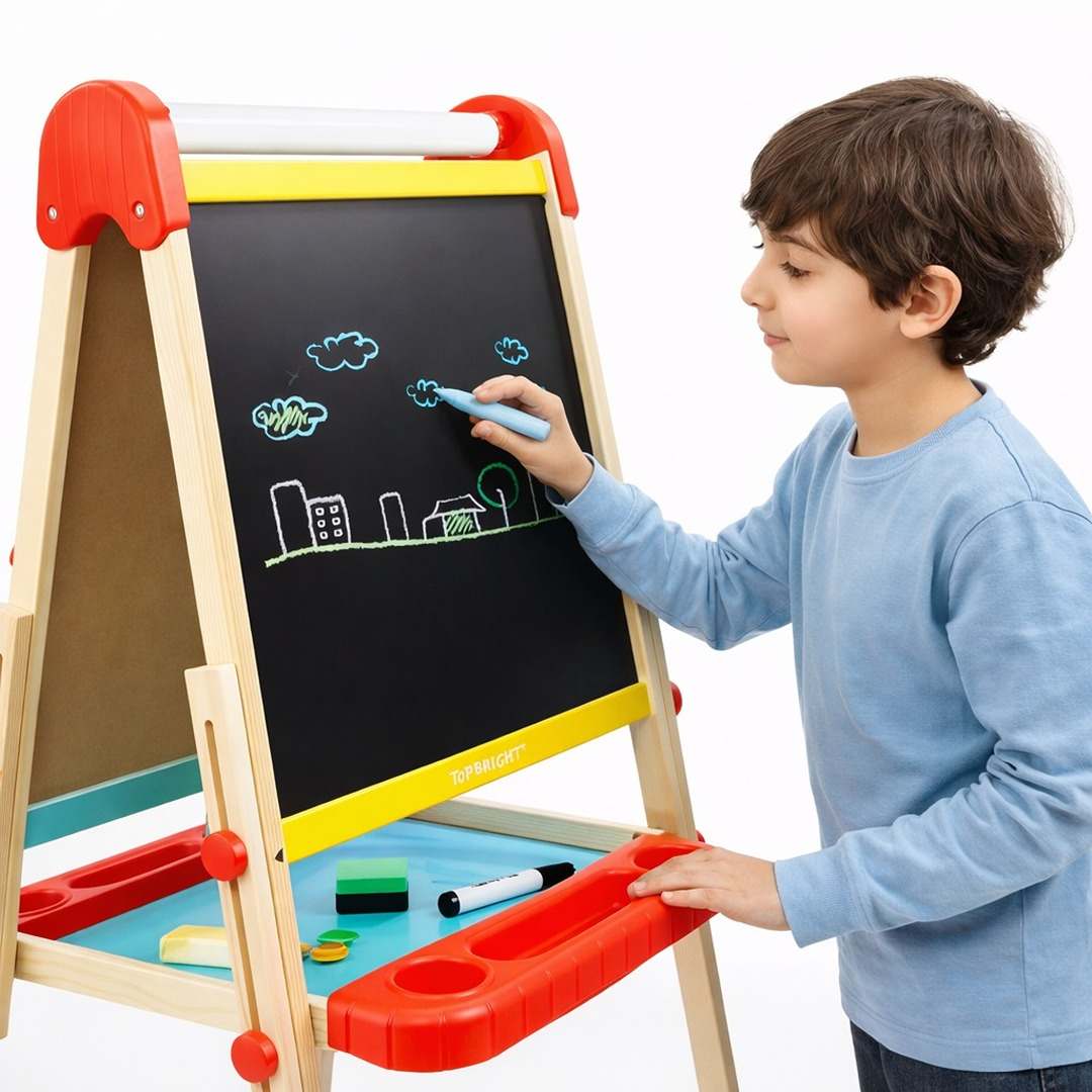 Wooden Painting Easel: The Ultimate 3 - in - 1 Creative Studio for Little Artists! - Fun Learning Store